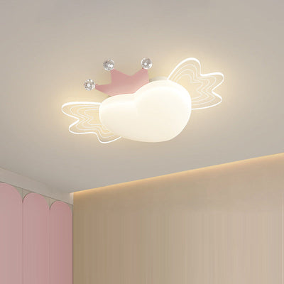 Modern Art Deco Airplane-Shape Heart-Shaped PE Iron LED Flush Mount Ceiling Light For Living Room