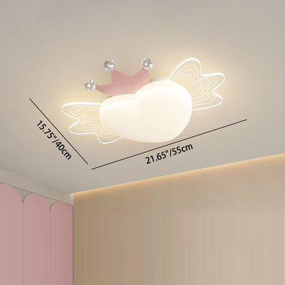 Modern Art Deco Airplane-Shape Heart-Shaped PE Iron LED Flush Mount Ceiling Light For Living Room