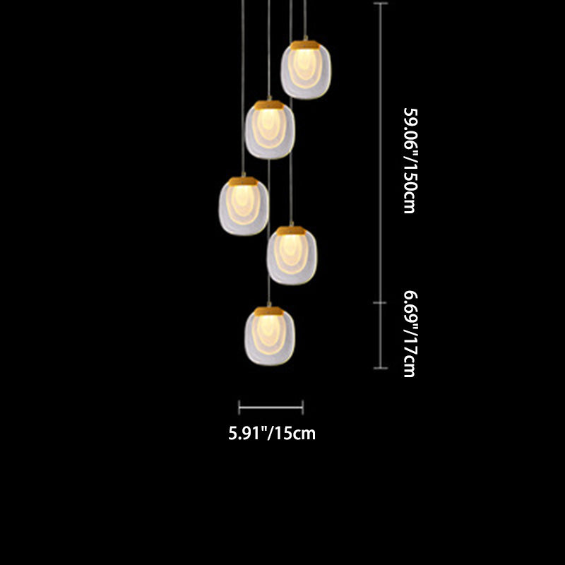 Lustre LED Rond en Cristal d&