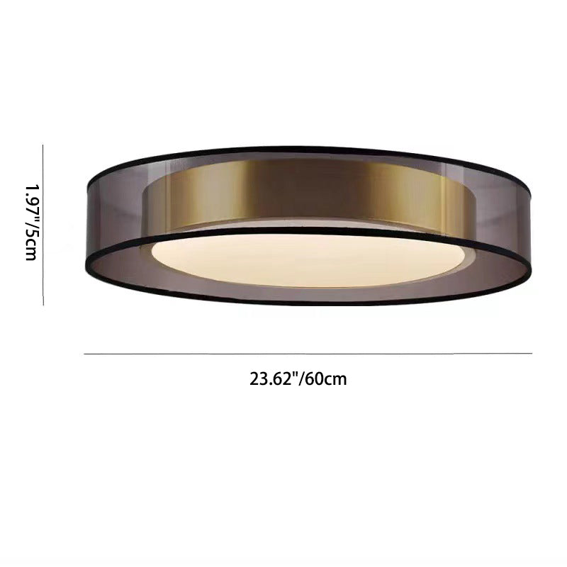 Contemporary Nordic Iron Brass Acrylic Round LED Flush Mount Ceiling Light For Living Room