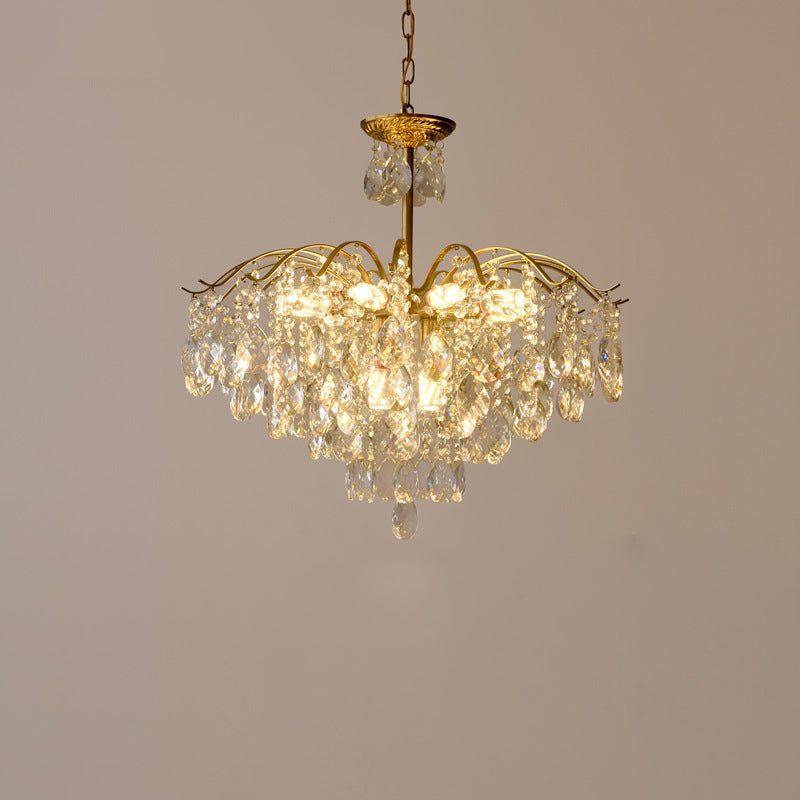Contemporary Scandinavian Branch Crystal Iron 6/10/11/14 Light Chandelier For Bedroom