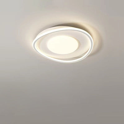 Contemporary Creative Square Round Iron PVC LED Flush Mount Ceiling Light For Living Room