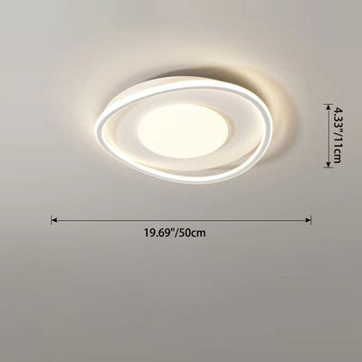 Contemporary Creative Square Round Iron PVC LED Flush Mount Ceiling Light For Living Room