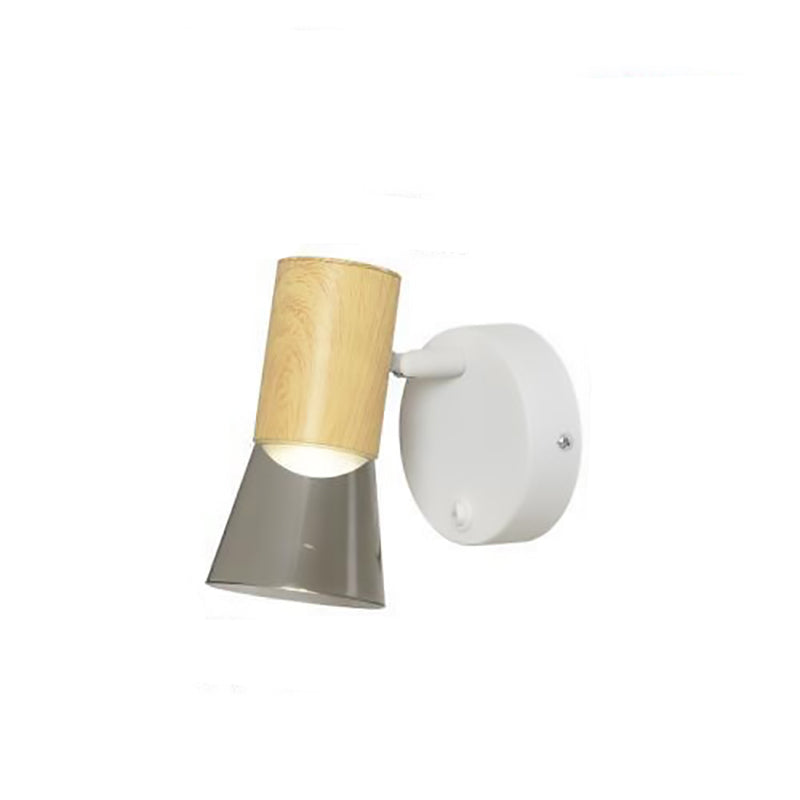 Contemporary Scandinavian Aluminum Acrylic Cylinder  1-Light Wall Sconce Lamp For Bedside