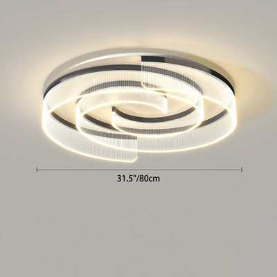 Modern Minimalist Round Acrylic Iron Aluminum LED Flush Mount Ceiling Light For Living Room