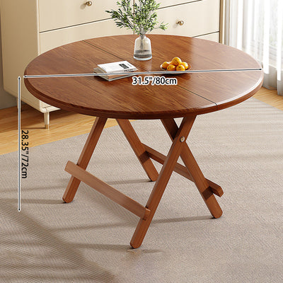 Contemporary Scandinavian Round Table Top Solid Wood Dining Table For 4 Seats