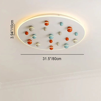 Contemporary Scandinavian Aluminum Colorful Magic Bean Acrylic LED Flush Mount Ceiling Light For Living Room