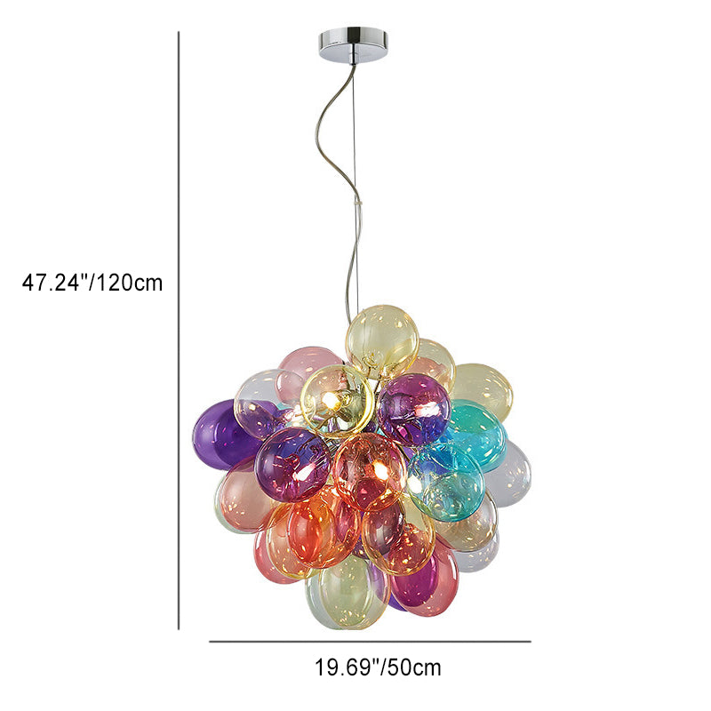 Contemporary Creative Balloon Iron Glass 8-Light Chandelier For Living Room