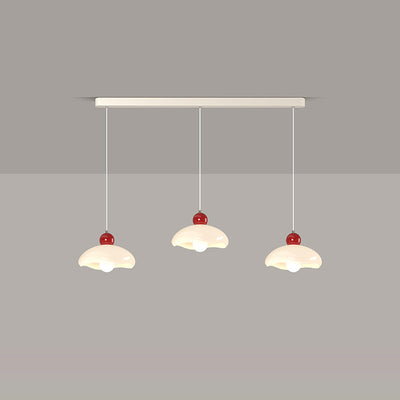 Contemporary Nordic Cherry Glass Iron 3-Light Island Light Chandelier For Living Room