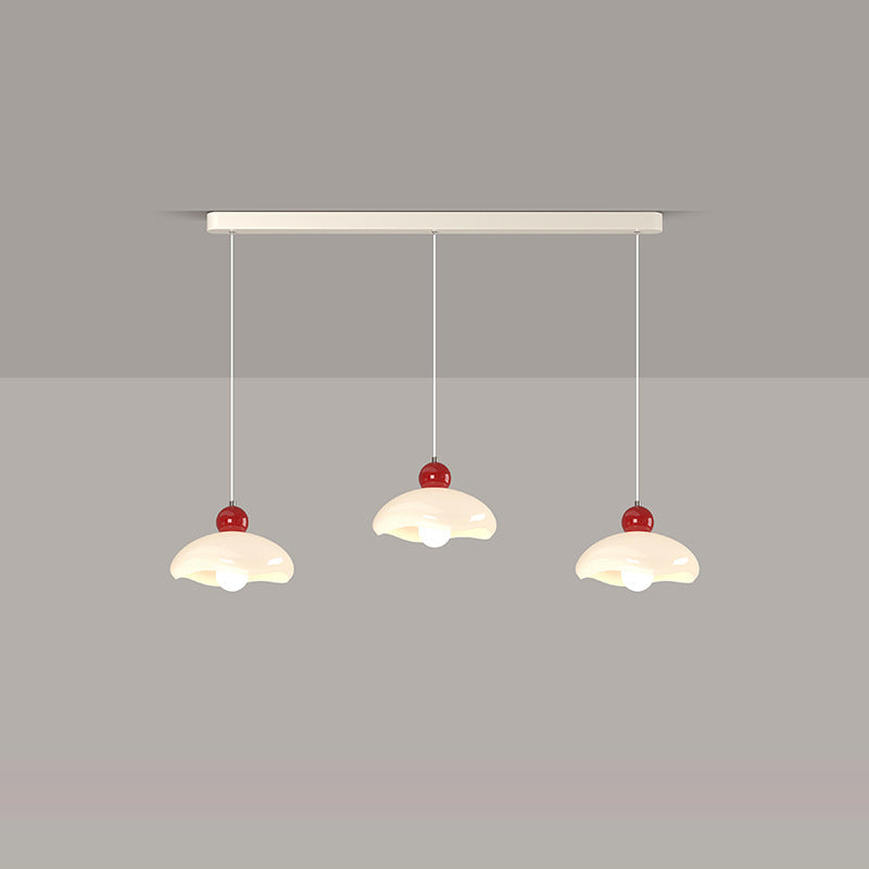 Contemporary Nordic Cherry Glass Iron 3-Light Island Light Chandelier For Living Room