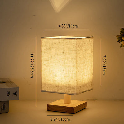 Contemporary Creative Fabric Square USB LED Table Lamp For Bedroom