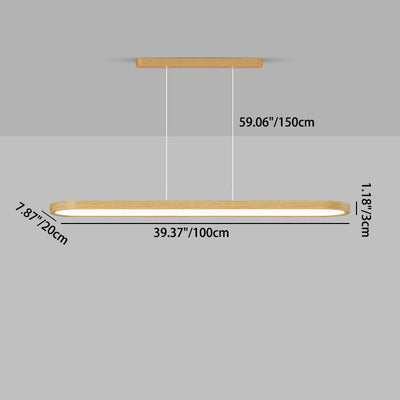 Modern Minimalist Long Oval Rectangle Iron Aluminum Acrylic LED Island Light Pendant Light For Dining Room