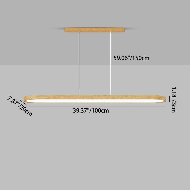 Modern Minimalist Long Oval Rectangle Iron Aluminum Acrylic LED Island Light Pendant Light For Dining Room