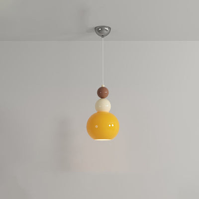 Luminaire suspendu à 1 lumière en verre, matériel de pétale de gourde rond minimaliste moderne pour chambre à coucher 