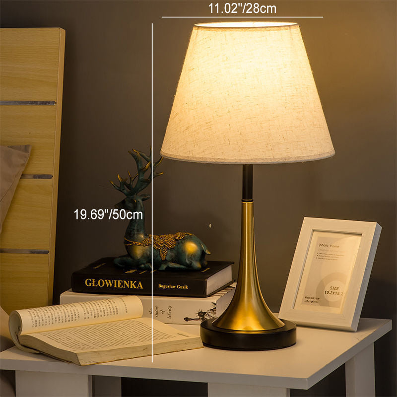 Contemporary Nordic Iron Cylinder 1-Light Table Lamp For Bedroom