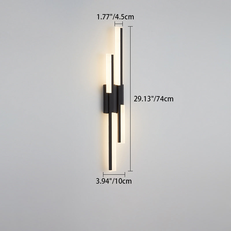 Modern Minimalist Vertical Bar Acrylic Iron LED Wall Sconce Lamp For Living Room