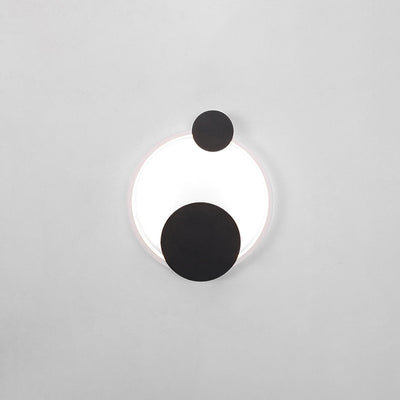 Modern Minimalist Iron Aluminum Round Elliptical LED Wall Sconce Lamp For Bedside