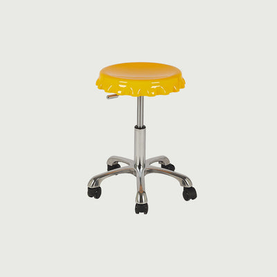 Contemporary Creative Beer Bottle Cap Design Plastic Swivel Bar Stool Height Adjustable Footrest For Dining Room