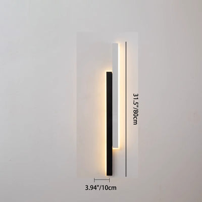 Modern Minimalist Long Rectangular Iron Acrylic LED Wall Sconce Lamp For Living Room