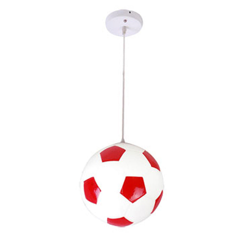 Contemporary Creative Iron Glass Basketball Shade 1-Light Pendant Light For Bedroom