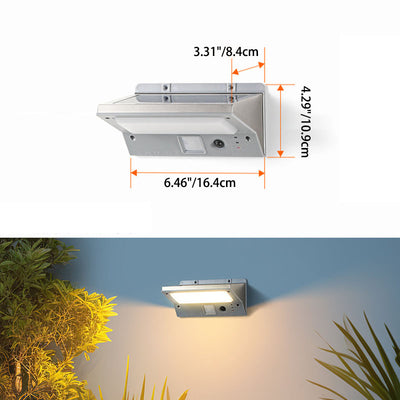 Modern Minimalist Solar Rectangular Trapezoidal ABS PC LED Wall Sconce Lamp For Garden