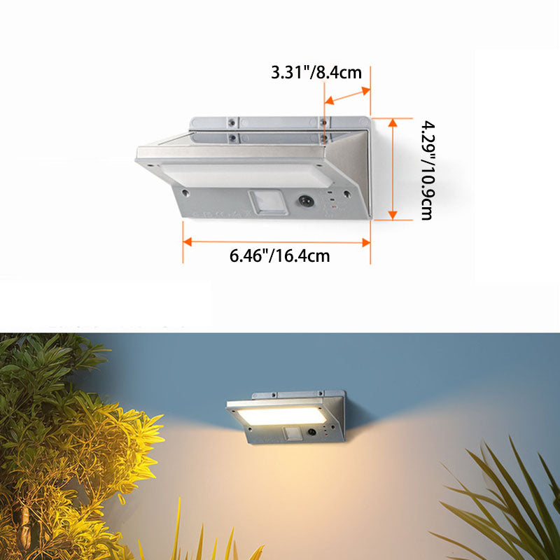 Modern Minimalist Solar Rectangular Trapezoidal ABS PC LED Wall Sconce Lamp For Garden