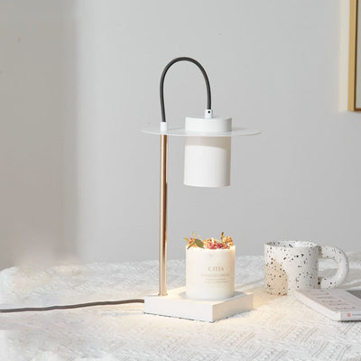 Modern Minimalist Wrought Iron Cylinder 1-Light Melting Wax Table Lamp For Bedroom