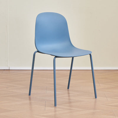 Modern Minimalist Square Plastic Dining Chair Curved Backrest For Dining Room