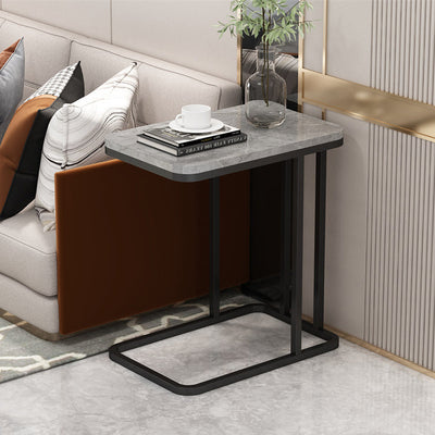 Modern Minimalist Square Metal Artificial Panel End Table For Living Room