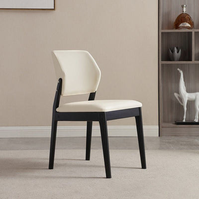 Contemporary Nordic Faux Leather Upholstered Dining Chair Open Back Armless For Dining Room