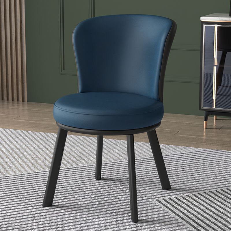 Contemporary Simplicity Round Fabric Upholstered Carbon Steel Dining Chair Backrest For Dining Room