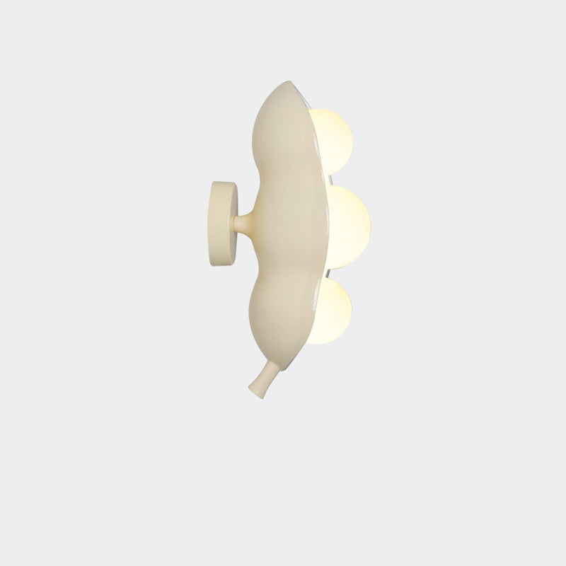 Contemporary Creative Resin Glass Pea Pod Design 3-Light Wall Sconce Lamp For Bedroom