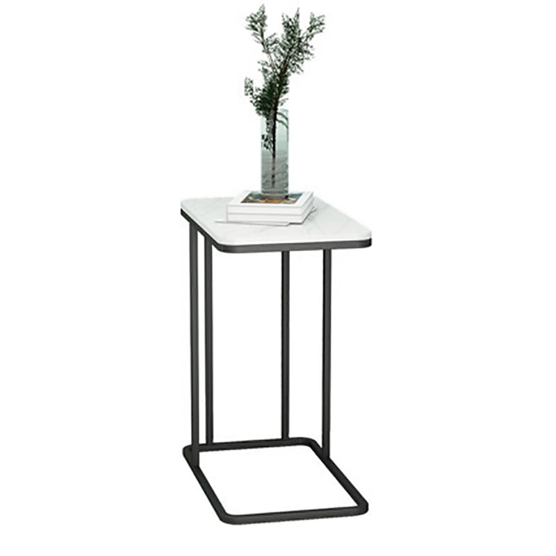 Contemporary Simplicity Rectangle Marble Top End Table For Living Room