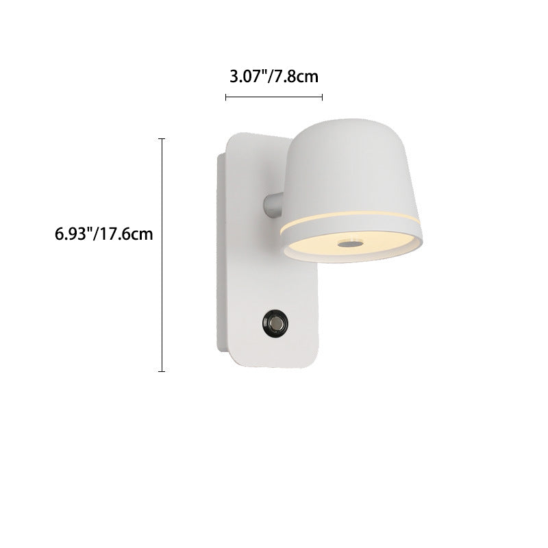 Modern Minimalist Rectangle Round Aluminum Metal Acrylic LED Wall Sconce Lamp For Bedroom