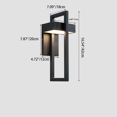 Modern Minimalist Rectangular Stainless Steel LED Wall Sconce Lamp For Outdoor Patio