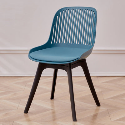 Contemporary Nordic Square Striped PP Plastic Dining Chair Backrest For Living Room