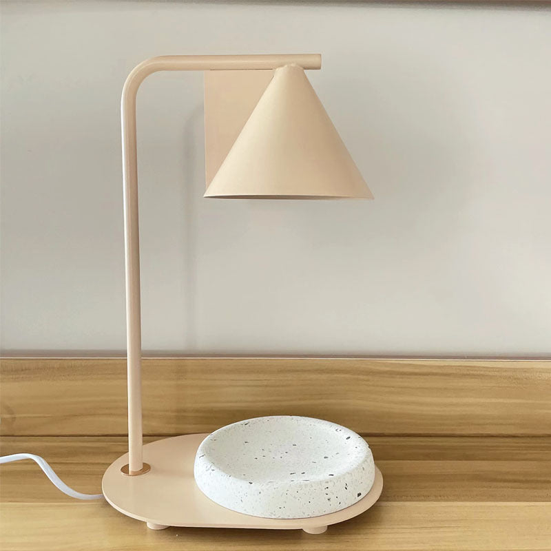 Lampe de table en cire fondue à 1 lumière avec abat-jour conique en fer nordique contemporain Terrazzo pour salon 