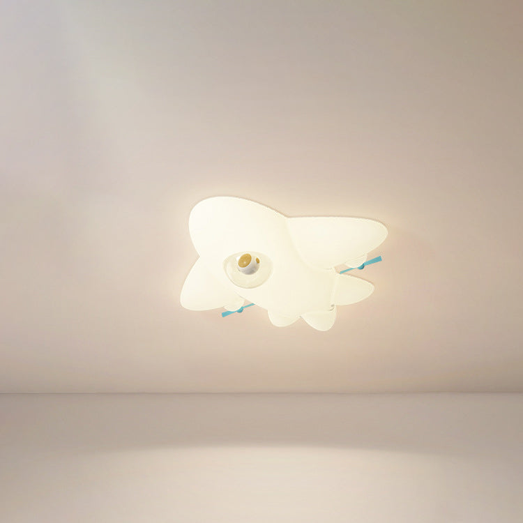 Contemporary Creative PE Cartoon Aircraft LED Kids Flush Mount Ceiling Light For Living Room