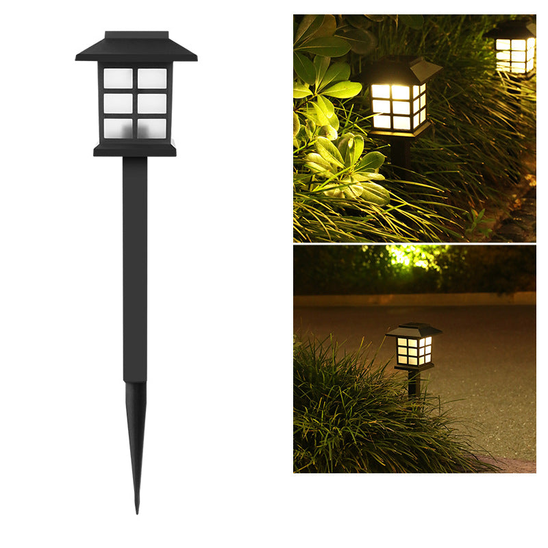 Traditional Rustic Waterproof Solar House ABS LED Outdoor Landscape Light For Garden