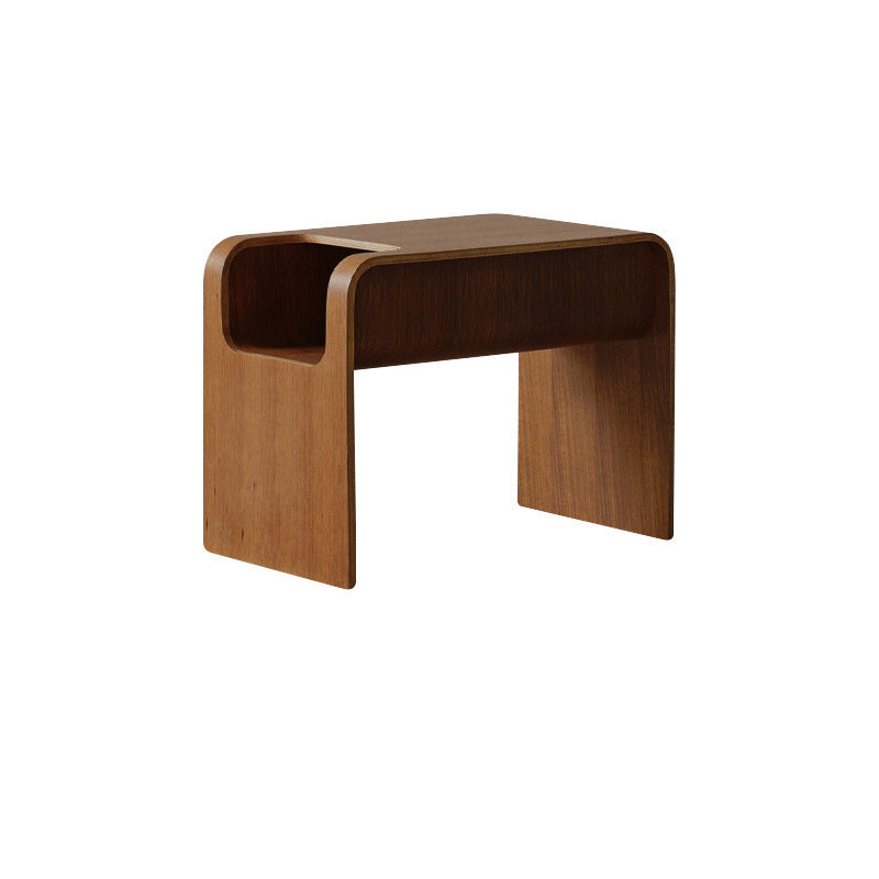 Modern Minimalist Rectangular Solid Wood End Table Storage For Living Room