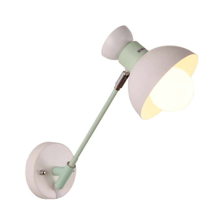 Contemporary Scandinavian Metal Bowl Round 1-Light Wall Sconce Lamp For Bedside