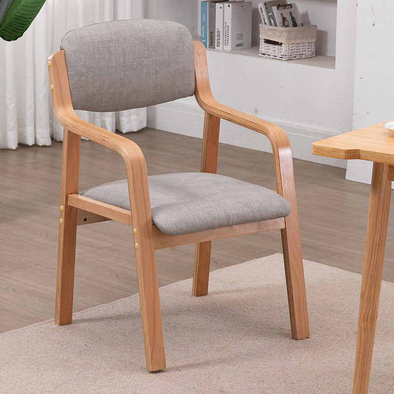 Modern Simplicity Fabric Wood Sponge Square Dining Chair Backrest Armrest For Dining Room