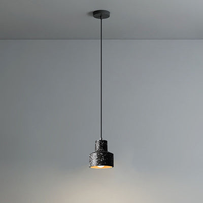 Luminaire suspendu contemporain à 1 lumière au design scandinave en forme de cône de ciment pour le salon 