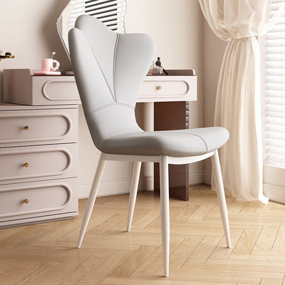 Contemporary Creative Petal Design Leather Upholstered Vanity Stool Backrest For Bedroom