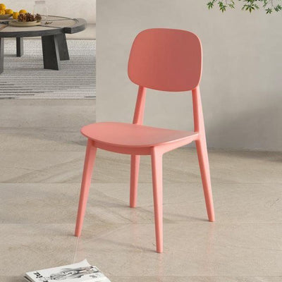 Contemporary Scandinavian Macaron Plastic Square Dining Chair Backrest For Dining Room