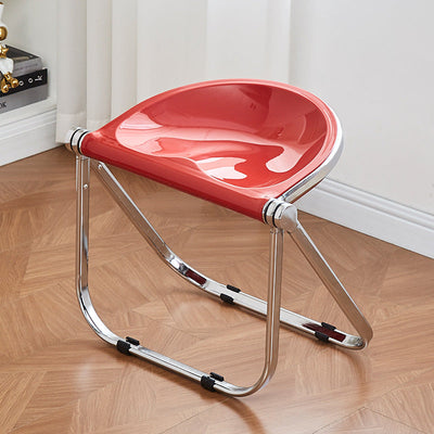 Contemporary Creative Oval Plastic Iron Chair Backless Armless For Living Room