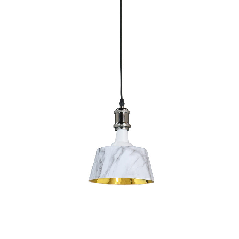 Contemporary Industrial Round Trapezoidal Aluminum PP 1-Light Pendant Light For Dining Room