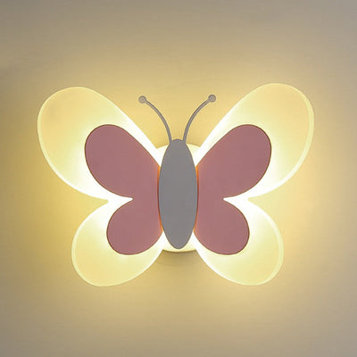 Contemporary Creative Acrylic Butterfly Design Iron LED Wall Sconce Lamp For Bedroom