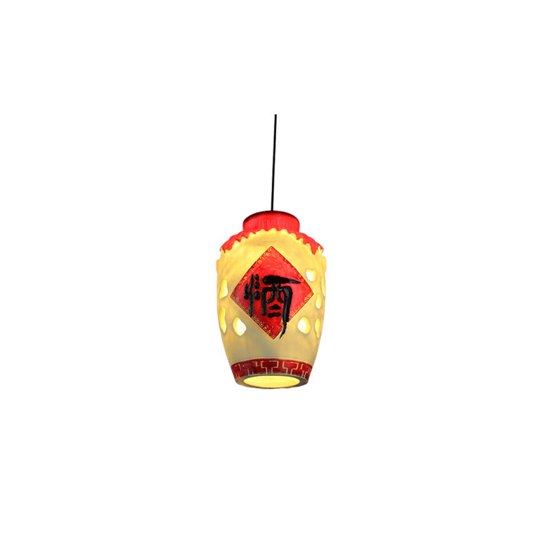 Contemporary Creative Resin Wine Barrel Design 1-Light Pendant Light For Dining Room