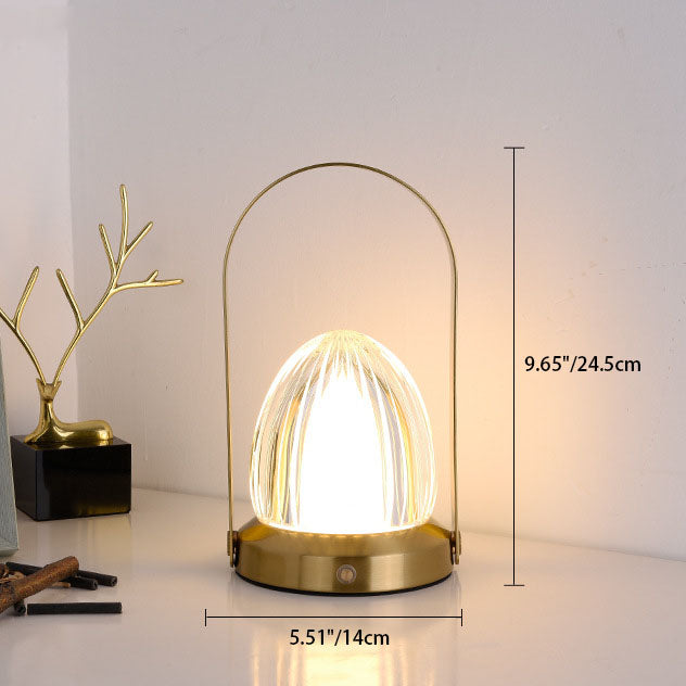 Danish Creative Portable Acrylic Hazelnut Shade Iron Base LED USB Table Lamp